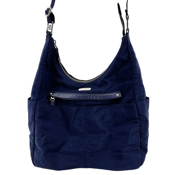 Baggallini All Around Hobo Crossbody Bag Zip Adjustable Pockets Blue One Size - Picture 1 of 7